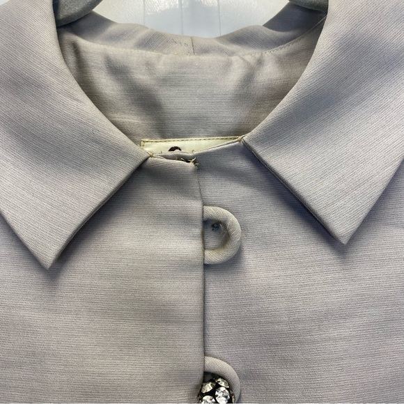 Vintage Richard Frontman 1960s Gray Button Up Collared Sleeveless Dress - Picture 9 of 16